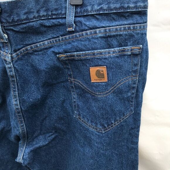 Mens Carhartt Relaxed Fit Blue Jeans Denim B460 DVB Size 44x32 - Picture 5 of 8